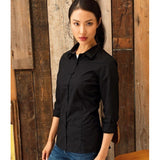 Premier PR334 Signature Ladies Black Oxford Long Sleeve Shirt