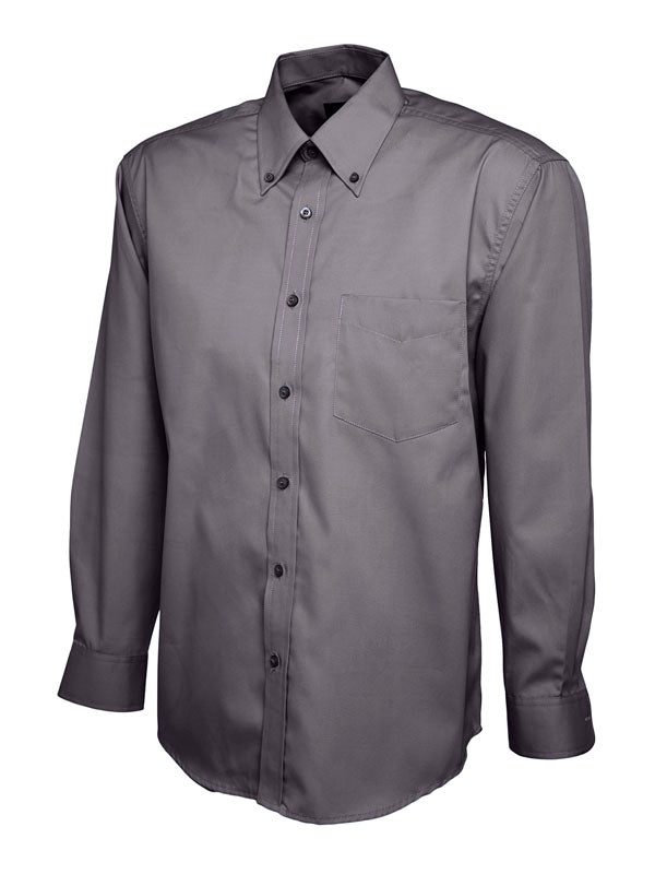 Uneek UC701 Full Sleeve Charcoal Men Pinpoint Oxford Shirt