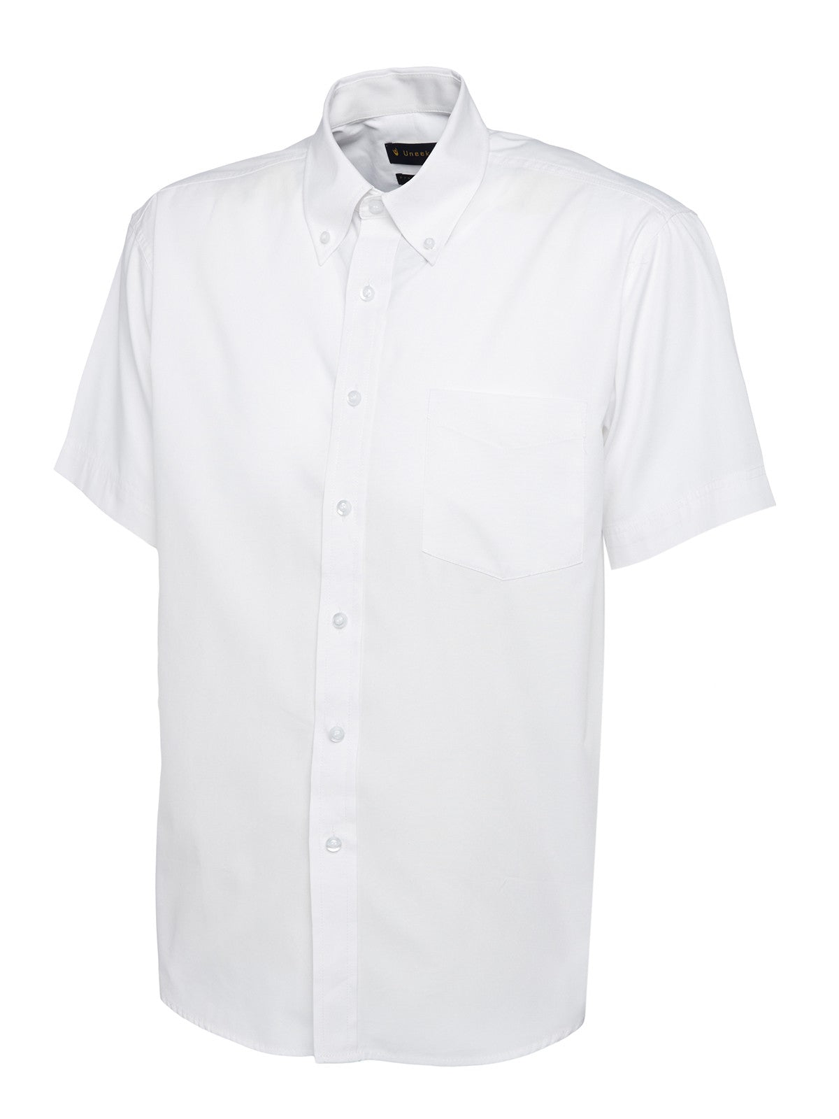 Uneek UC702 Men’s Pinpoint Oxford Shirt Half Sleeve White