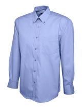 Uneek UC701 Men's Half Sleeve Mid Blue Pinpoint Oxford Shirt