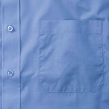 Russell Collection 935M Men Poplin Shirt Short Sleeve Blue