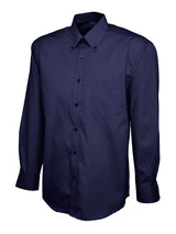 Uneek UC701 Men Pinpoint Oxford Shirt Full Sleeve Navy