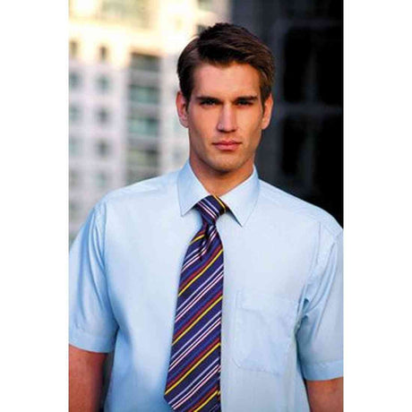 Brook Taverner 7541 Rossello Men Shirt Short Sleeve Blue, Size - 15.5