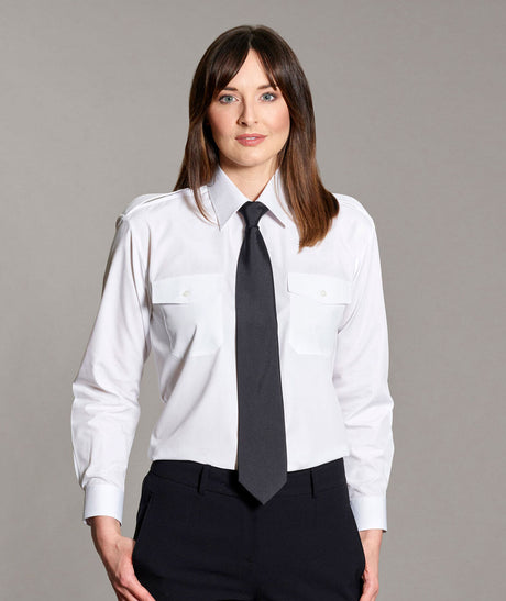 Disley LP136 Ladies Pilot Shirt Long Sleeve White