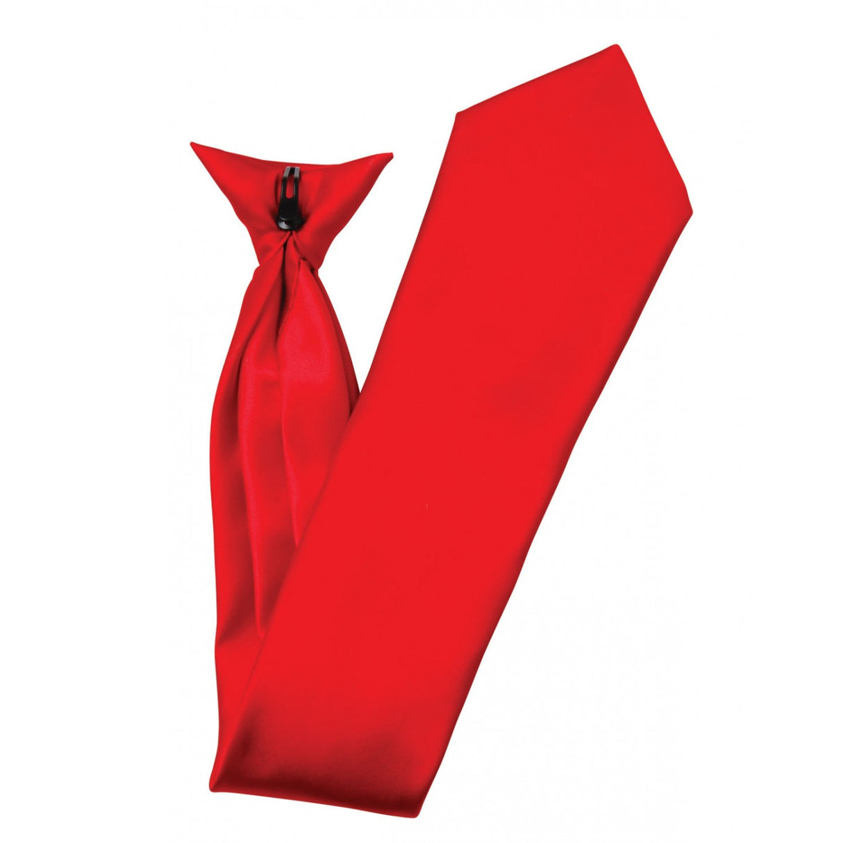 Premier PR755 Unisex Satin Clip-On Tie Red