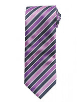 Premier PR766 Men Candy Stripe Tie Navy/Magenta