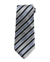 Premier PR766 Men Candy Stripe Tie Black/Grey