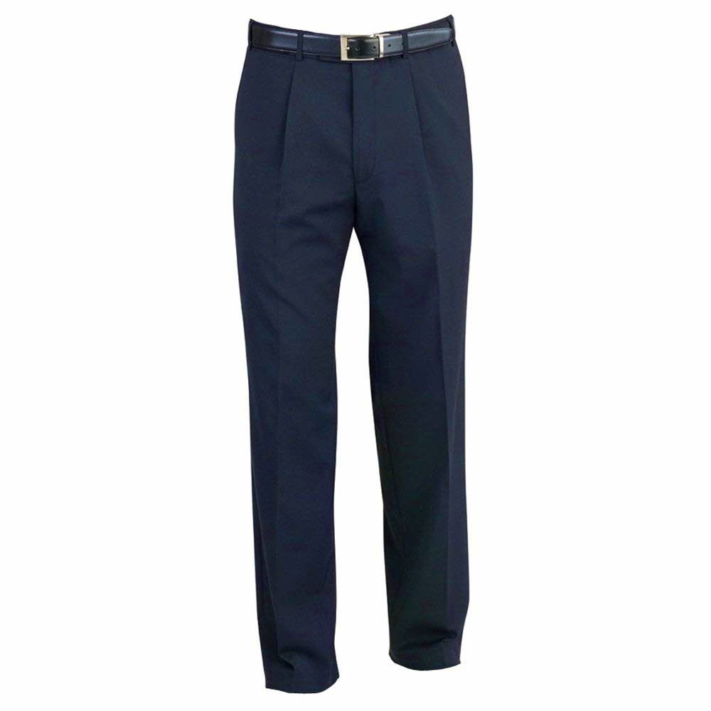 Brook Taverner Imola 8314B Men Trousers Single Pleat Pinstripe Navy