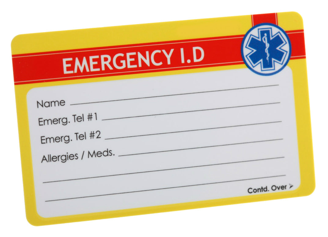 Vital ID Universal Fit Label Emergency Wallet Card WSID-04