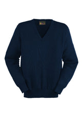 Balmoral Wool-Blend V-Neck Pullover Navy Size 50