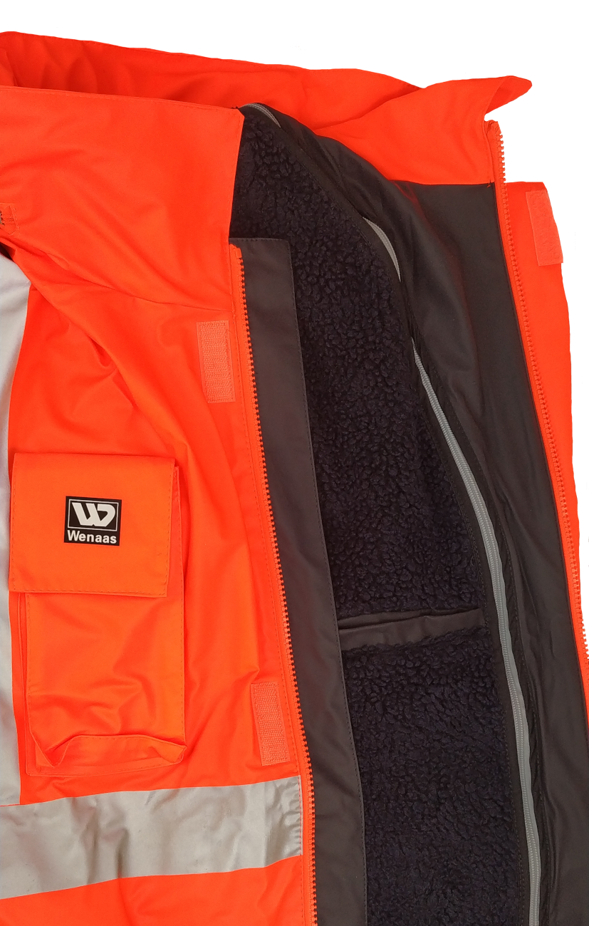 Wenaas 95353 Flame Resistant Hi Vis Waterproof Jacket Orange/Navy
