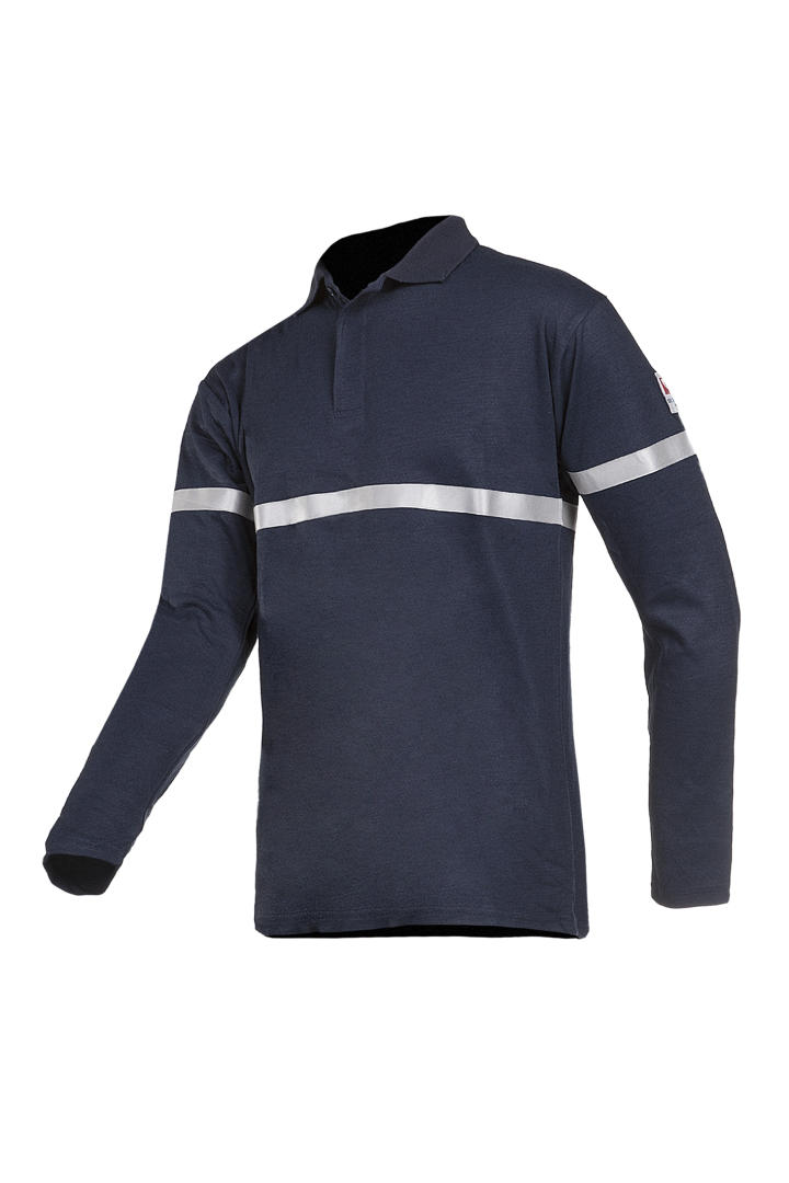 Sioen 277A Calvinn Men FR Polo Shirt Long Sleeve Flame Retardant Antistatic Reflective Tape