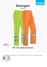 Sioen Bastogne Waterproof High Vis Yellow Rain Trousers 6361