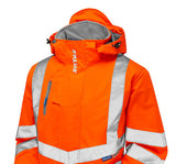 PULSAR Pulsarail PR499 Rail Spec Hi-Vis Orange Breathable Storm Coat Size XL