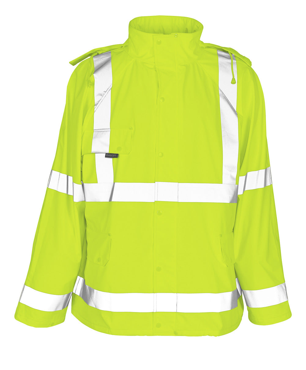 Mascot 50101-814 Feldbach Hi Vis Waterproof Yellow Rain Jacket, Size - XL