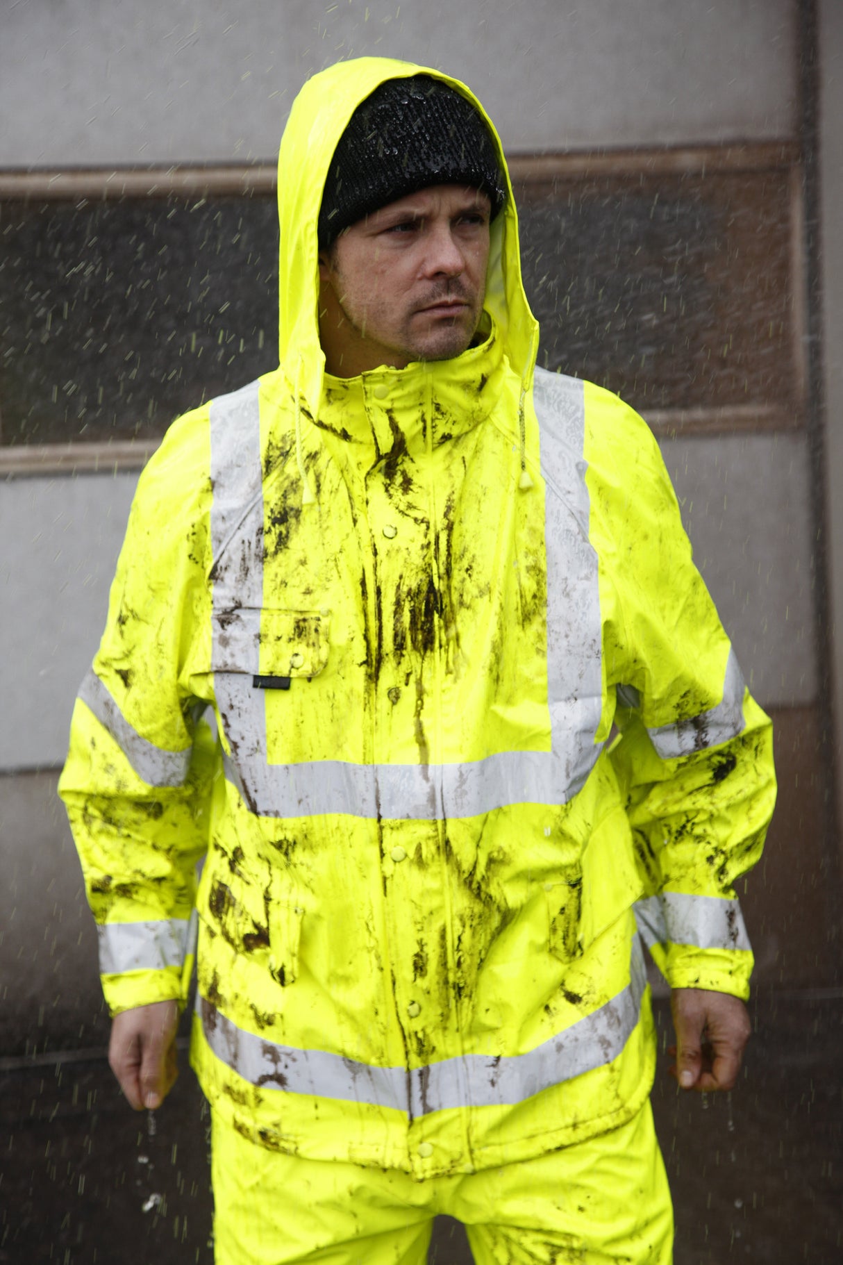 Mascot 50101-814 Feldbach Hi Vis Waterproof Yellow Rain Jacket, Size - XL