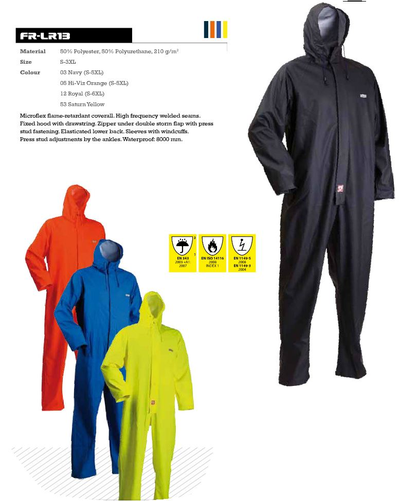 Lyngsoe FR-LR13 HI VIS Waterproof Flame Retardant Microflex FR Coverall