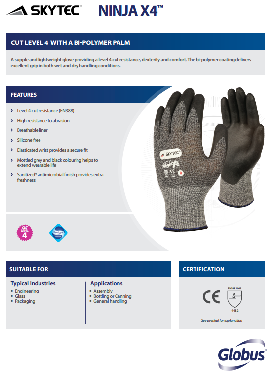 Skytec Ninja X4 Highly Protective Glove – North Sea Workwear