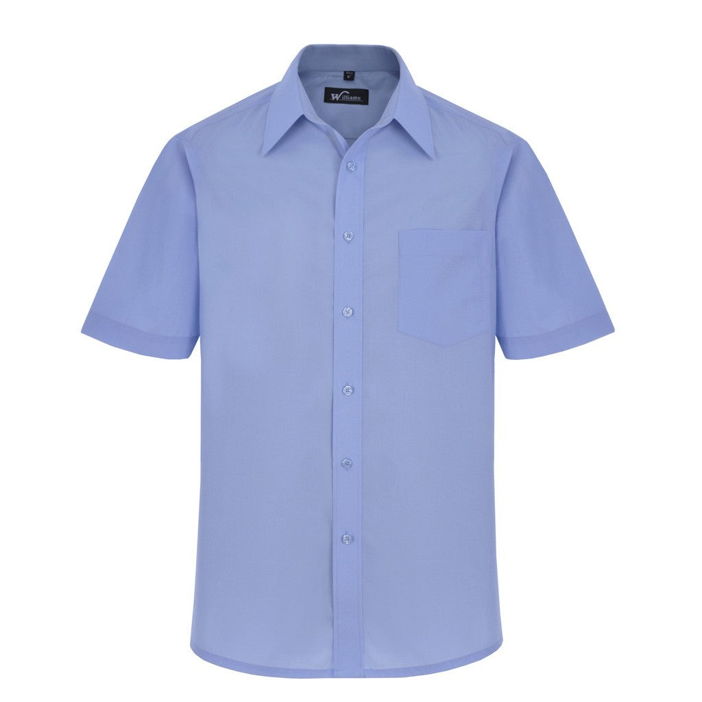 Williams H140 Left Breast Pocket Short Sleeve Classic Shirt Blue