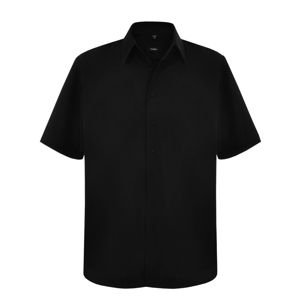 Disley HF922 Classic Fashion Men Shirt Polycotton Short Sleeve Black