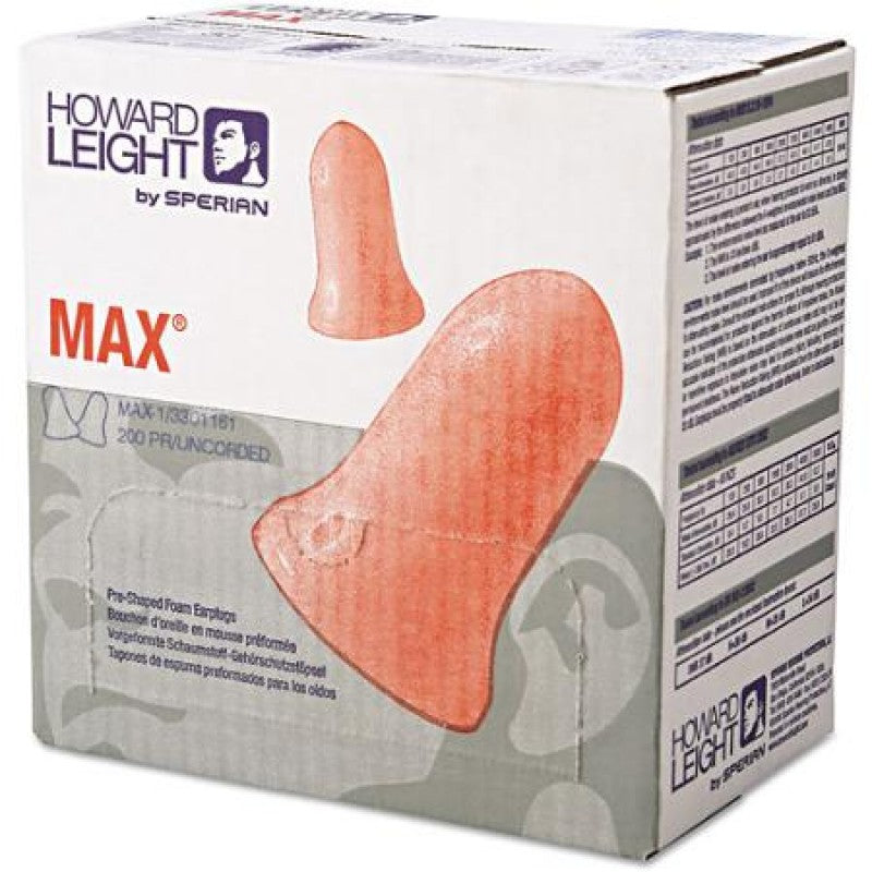 Howard Leight Max-1 3301161 Single-Use Earplug Uncorded - 200 Pairs pack