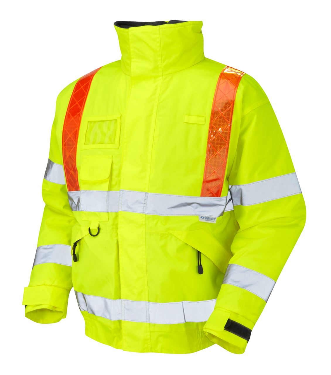 Leo Workwear Portmore J03-Y Hi Vis Orange Brace Superior Bomber Jacket - Yellow