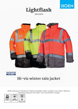 Sioen Lightflash 313A PU Coating Winter Rain Jacket Orange/Navy