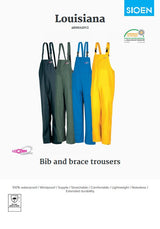 Sioen Louisiana Waterproof Bib & Brace Navy Trousers 4600