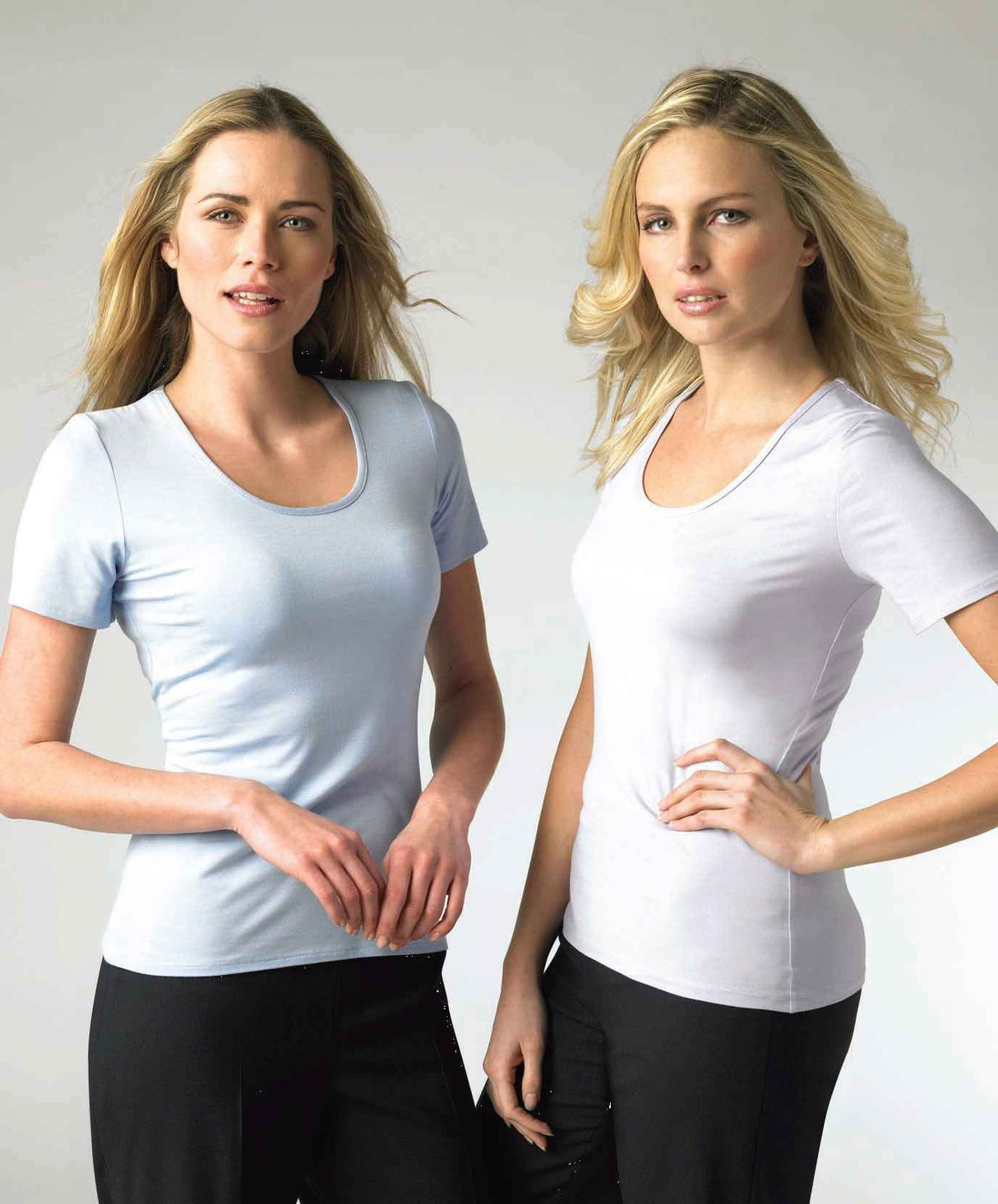 Louisa 5B017S Ladies Stretch Short Sleeve Round Neck Top