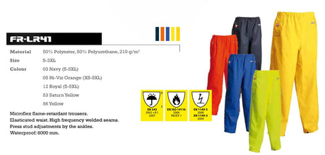 Lyngsoe Flex Waterproof Hi Vis Yellow Microflex Trousers LR41-56