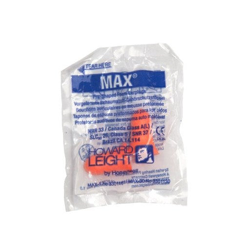 Howard Leight Max-1 3301161 Single-Use Earplug Uncorded - 200 Pairs pack