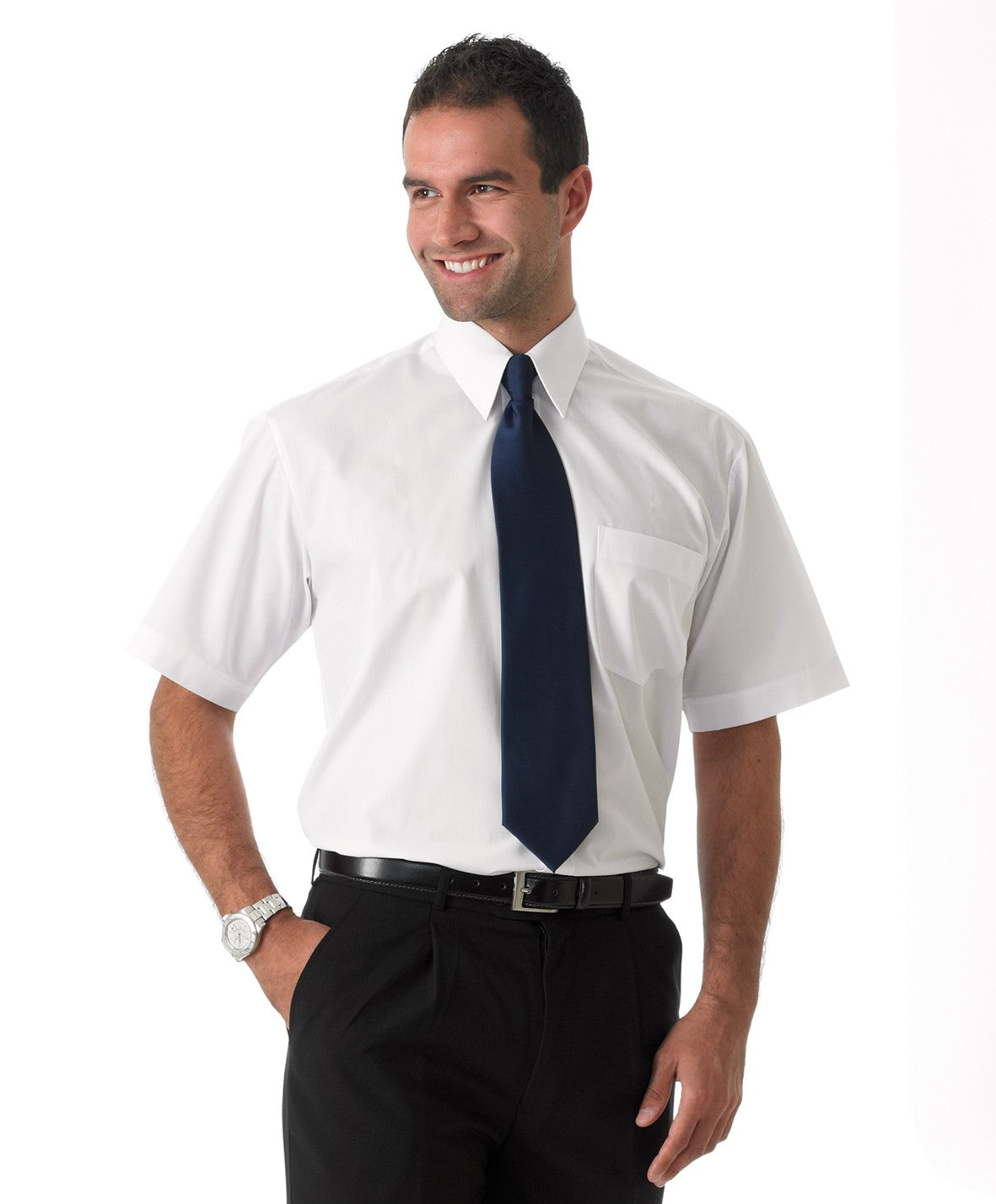 Williams H140 Left Breast Pocket Short Sleeve Classic Shirt White