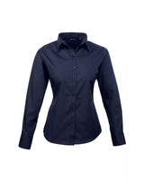 Premier PR300 Ladies Poplin Long Sleeve Blouse Navy