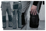 Snickers 3312 Craftsmen DuraTwill Knee Pad Pocket Cargo Work Trousers Grey-Black
