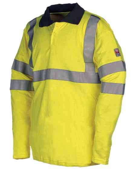 Sioen 3142A Ruapo Flame Retardant Antistatic FR Hi Vis Work Polo Shirt, Size - Large