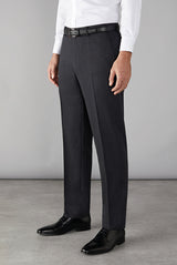 Clubclass Soho Flat Front Men Black Formal Trousers