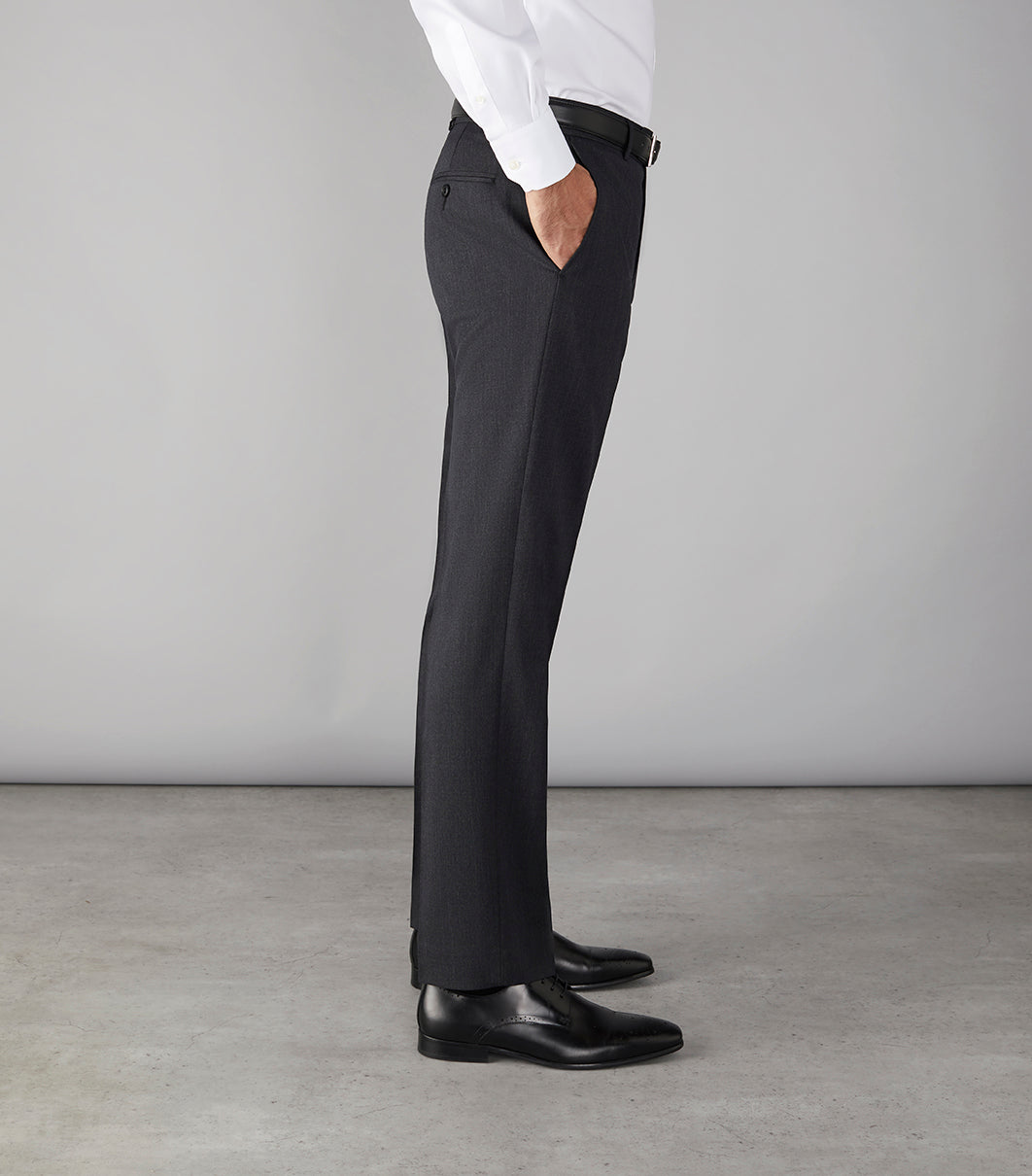 Clubclass Soho Flat Front Men Black Formal Trousers