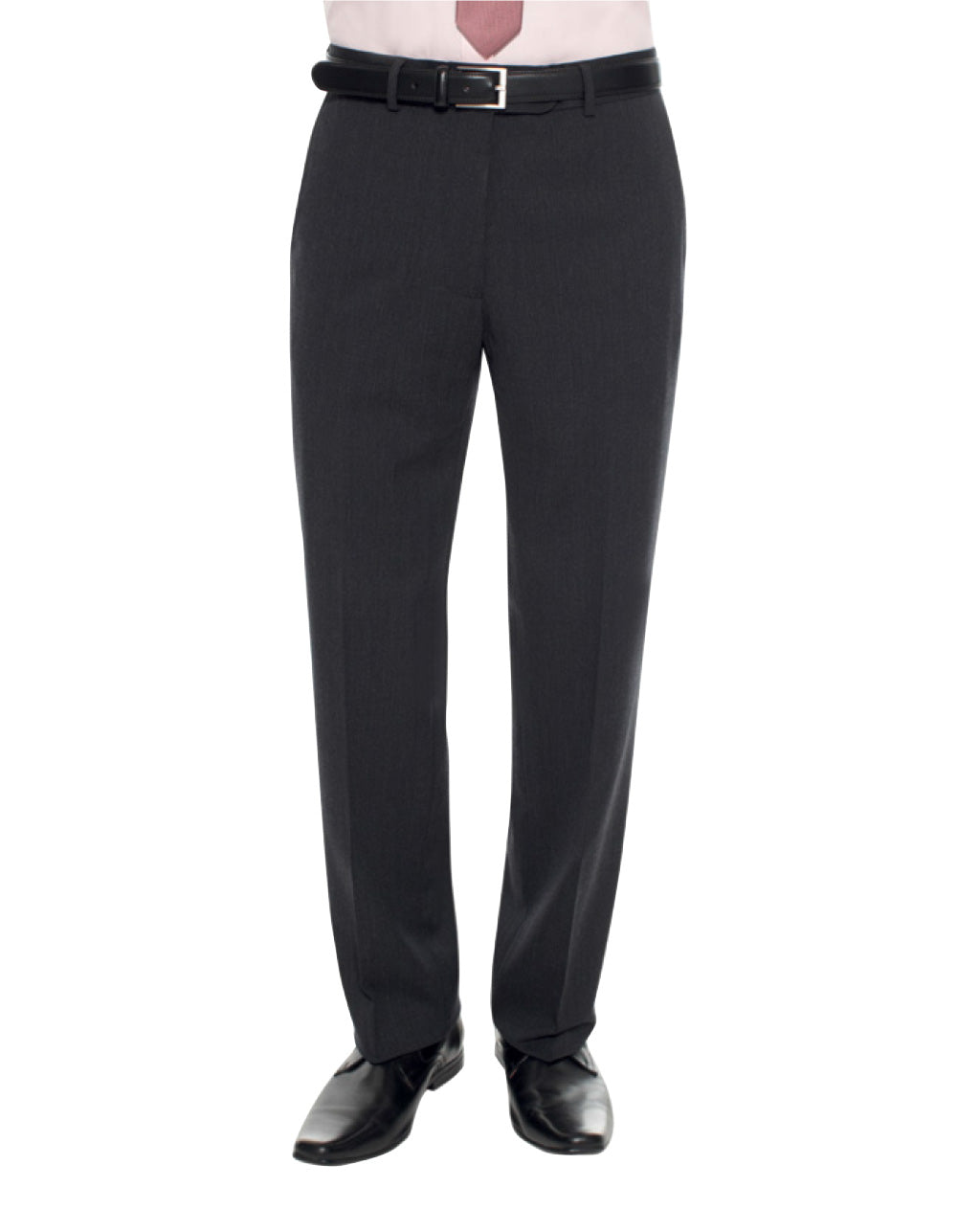 Clubclass Soho Flat Front Men Black Formal Trousers