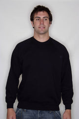 Fruit of the Loom SS8 Men Sweatshirt Reglan Sleeve Black