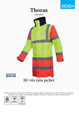 Sioen Thoras 428A Waterproof Hi Vis Detachable Lining Quilted Winter Rain Parka Jacket