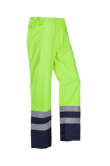 Sioen Tielson Flame Retardant Anti Static Hi Vis Yellow/Navy Rain Trousers 5874