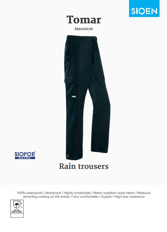 Sioen Tomar 654Z Rain Trousers Black