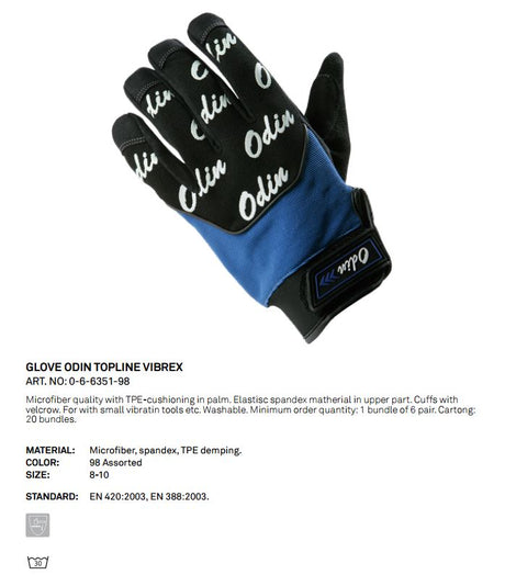 Wenaas Odin 6-6351 Topline Vibrex Anti-Vibration Glove Washable