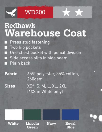 Dickies Redhawk Polycotton Warehouse Coat WD200 - Various Colours