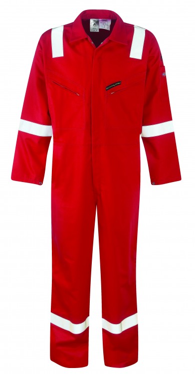 Dickies WD5050 Pyrovatex Firechief Hi Vis Flame Retardant Coverall Red