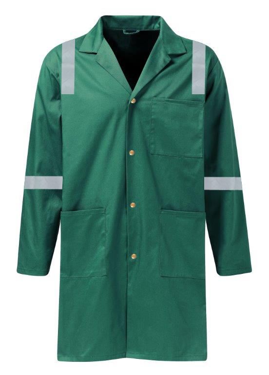 Wenaas 1033 Warehouse Flame Retardant Lab Coat Cotton Pyrovatex Hi Vis Tapes Warehouse FR Work Coat